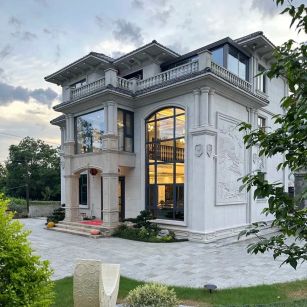 武威 白麻花岗岩私人别墅干挂石材豪华定制