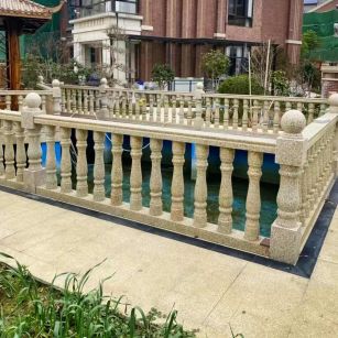 武威黄金麻花岗岩石材栏杆，扶手，将军柱，花瓶柱