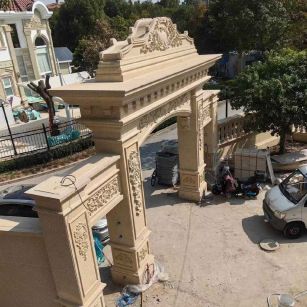 武威 黄金麻荔枝面花岗岩别墅门楼