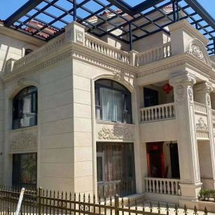 武威 黄金麻花岗岩荔枝面别墅外墙干挂