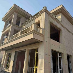 武威 黄金麻花岗岩石材荔枝面外墙干挂效果展示