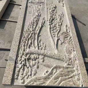 武威 黄金麻雕刻板浮雕迎客松