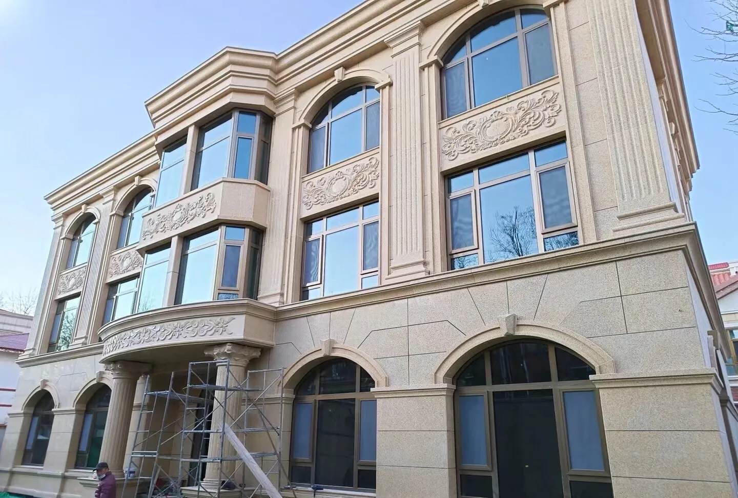 武威 黄金麻花岗岩别墅外墙干挂