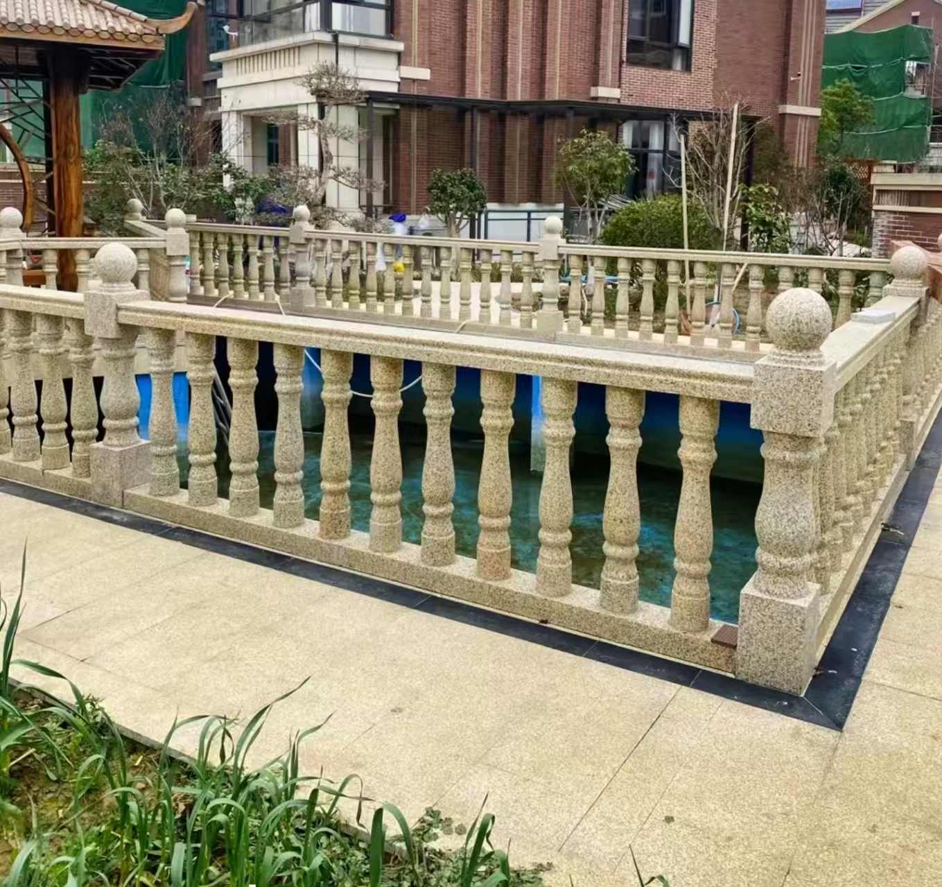 武威黄金麻花岗岩石材栏杆，扶手，将军柱，花瓶柱