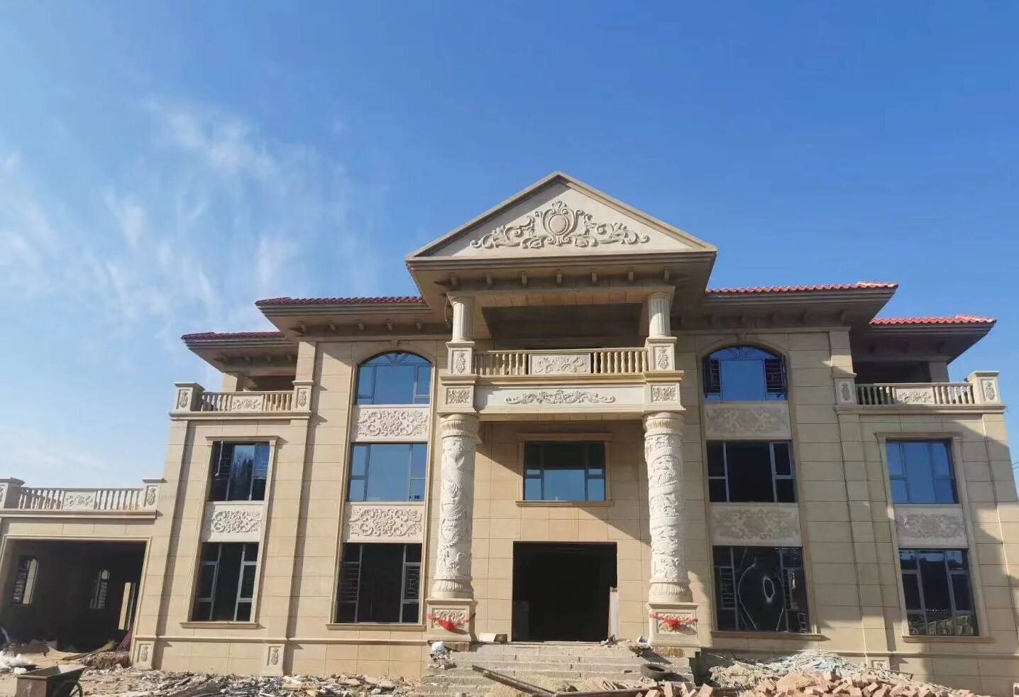 武威 黄金麻花岗岩别墅外墙干挂